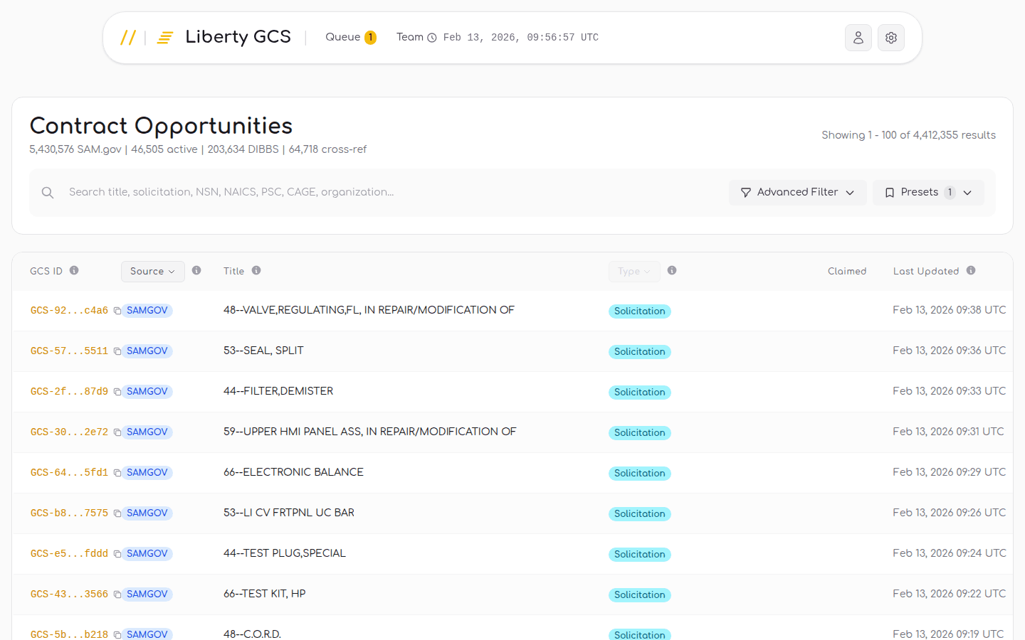 Liberty GCS Dashboard
